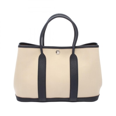 エルメス HERMES ガーデンパーティTPM ベトン ブルーニュイ トートバッグ バッグ トワルシェブロン / ネゴンダ トワルシェブロン ベージュ D刻印(2019年製造) レディース ベージュ系 / ネイビー系 066606CK