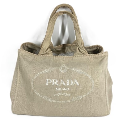 プラダ PRADA カナパ ロゴ カバン ショルダーバッグ トートバッグ ハンドバッグ キャンバス ベージュ