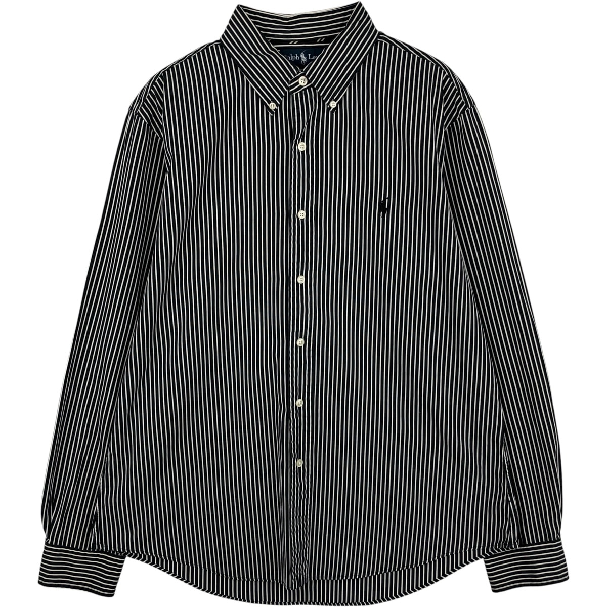 古着 ラルフローレン Ralph Lauren CUSTOM FIT 長袖 ボタンダウンストライプシャツ メンズL相当/eaa614972