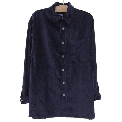 ケンゾー ベロア ビッグシルエットシャツ トップス メンズ ネイビー L 0991180 L