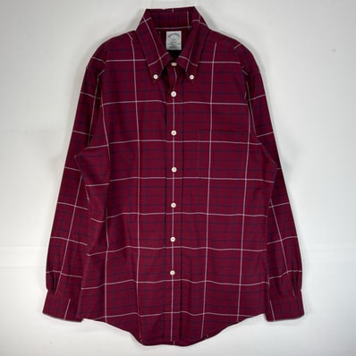 古着 ブルックスブラザーズ Brooks Brothers 長袖シャツ チェック 1818 REGENT S レッド系 マルチカラー メンズ