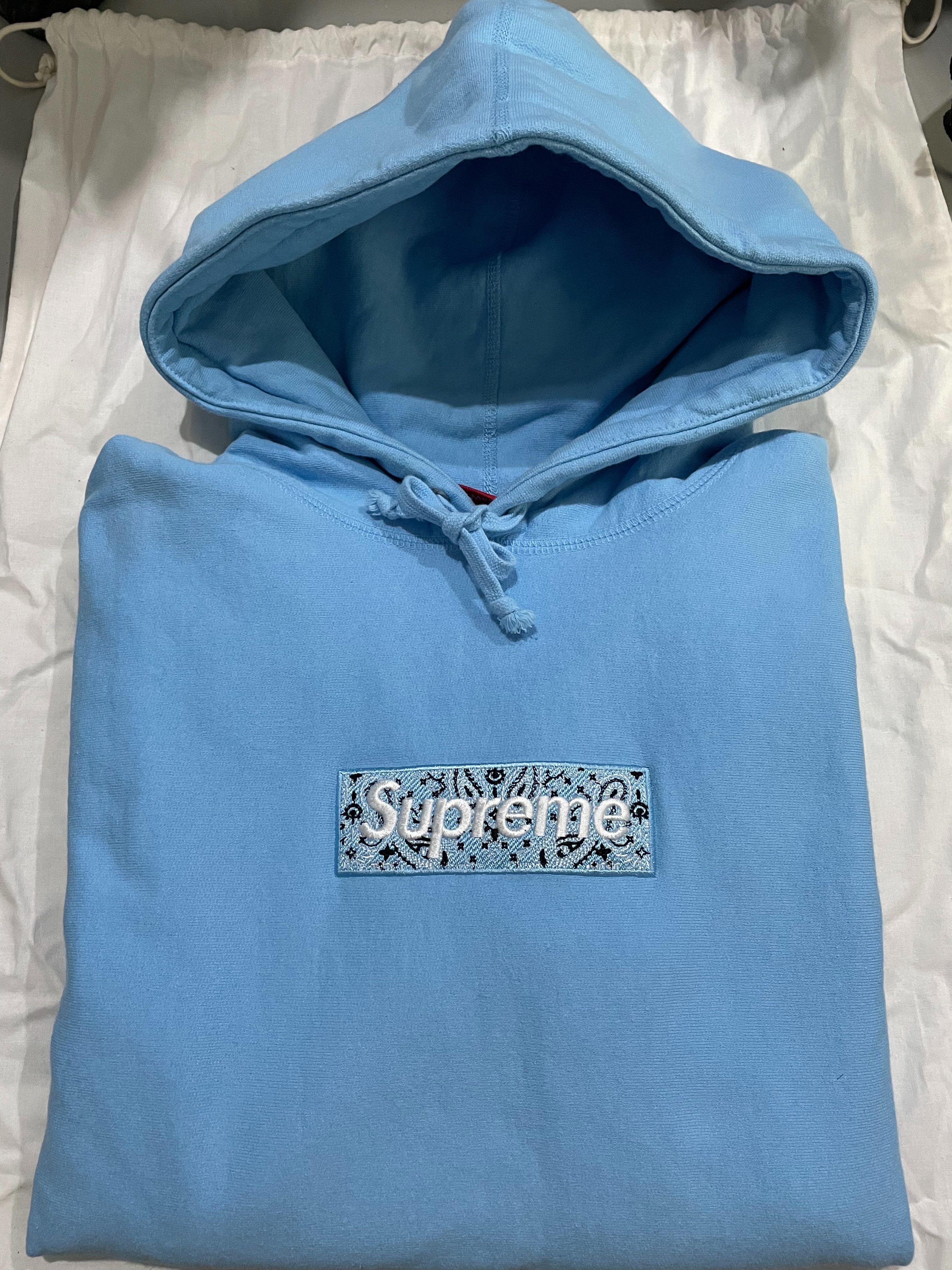 Supreme Bandana Box Logo Hooded Sweatshirt "Blue"