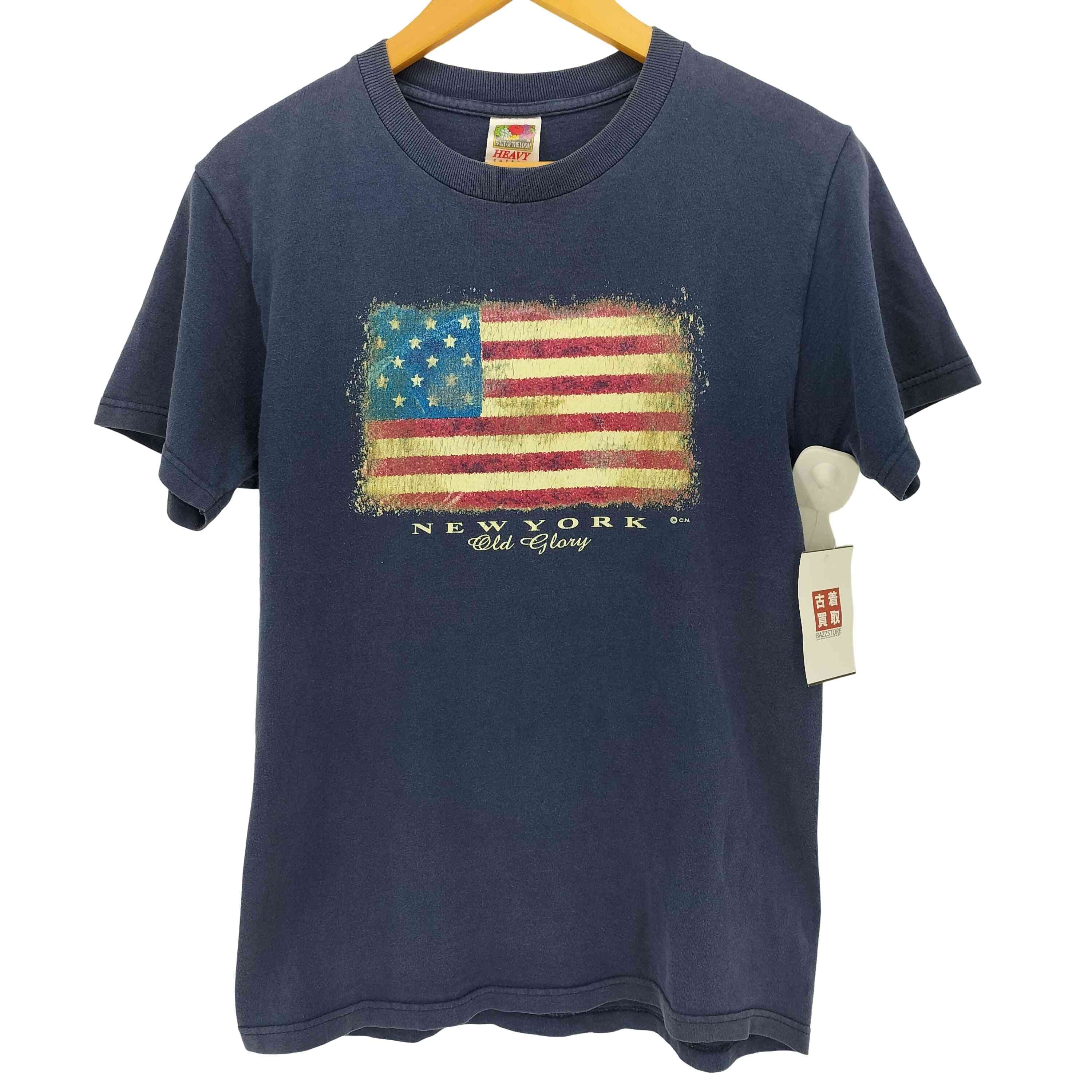 HEAVY COTTON 星条旗 クラック プリント S/S クルーネック Tシャツ【1142206876306】