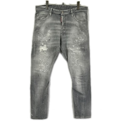 ディースクエアード S74LB1245 ブラック SEXY TWIST JEAN/セクシーツイストジーン ボタンフライデニムパンツ 50