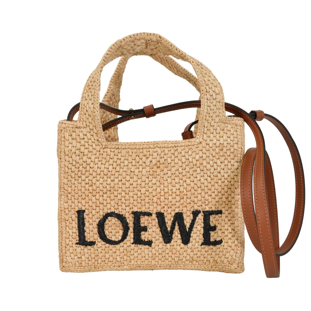 【渋谷並木橋店】LOEWE ロエベ トートバッグ フォントトート ミニ ナチュラル ラフィア ゴールド金具 A685V46X01 新品未使用