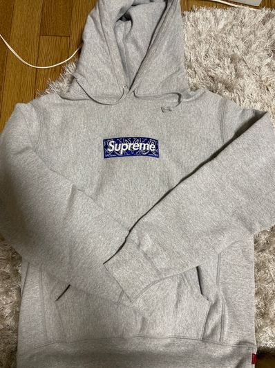 Supreme Bandana Box Logo Hooded Sweatshirt "Grey"