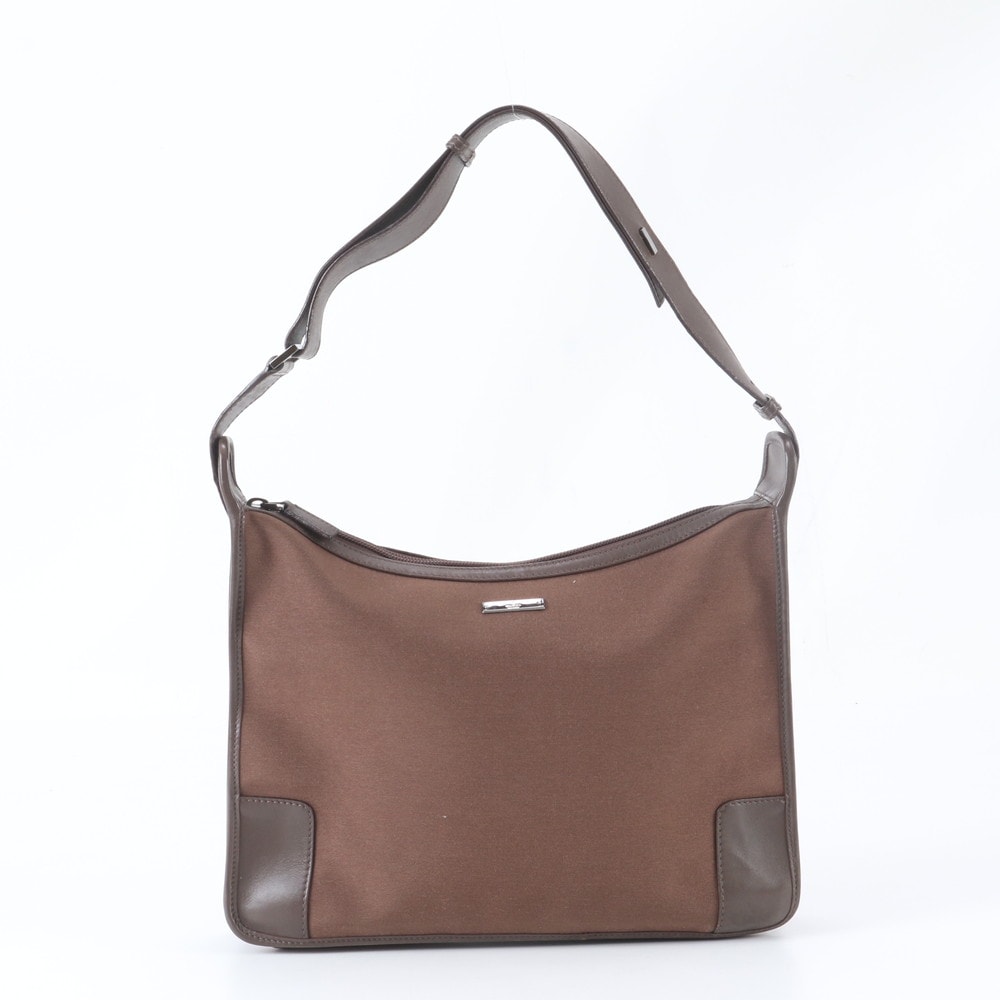 ■美品 グッチ90481 ショルダーバッグ レザー×キャンバス