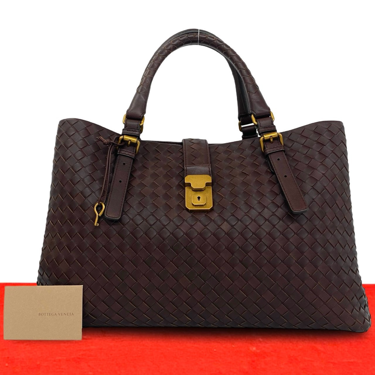 BOTTEGA VENETA ボッテガヴェネタ イントレチャート レザー ハンドバッグ ブラウン
23189