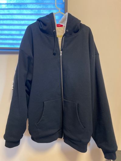 Supreme Faux Fur Lined Zip Up Hooded Sweatshirt "Black"