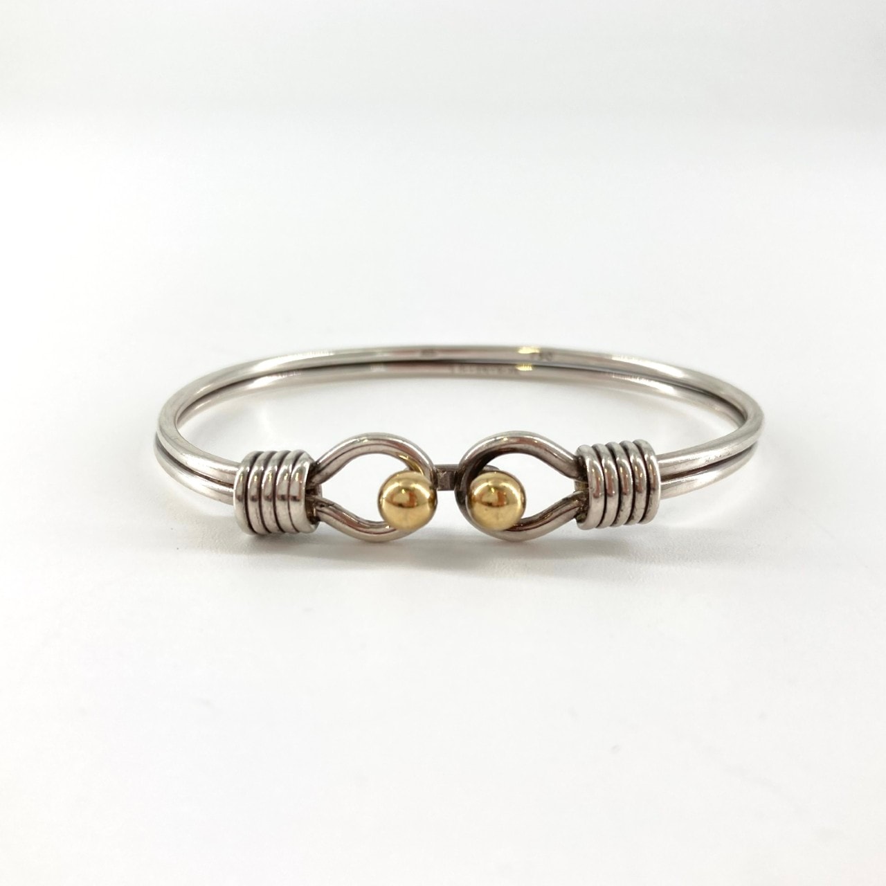 TIFFANY&Co.(ティファニー) フック&アイ Ag925/750 コンビネーション ブレスレット 14.8g シルバー