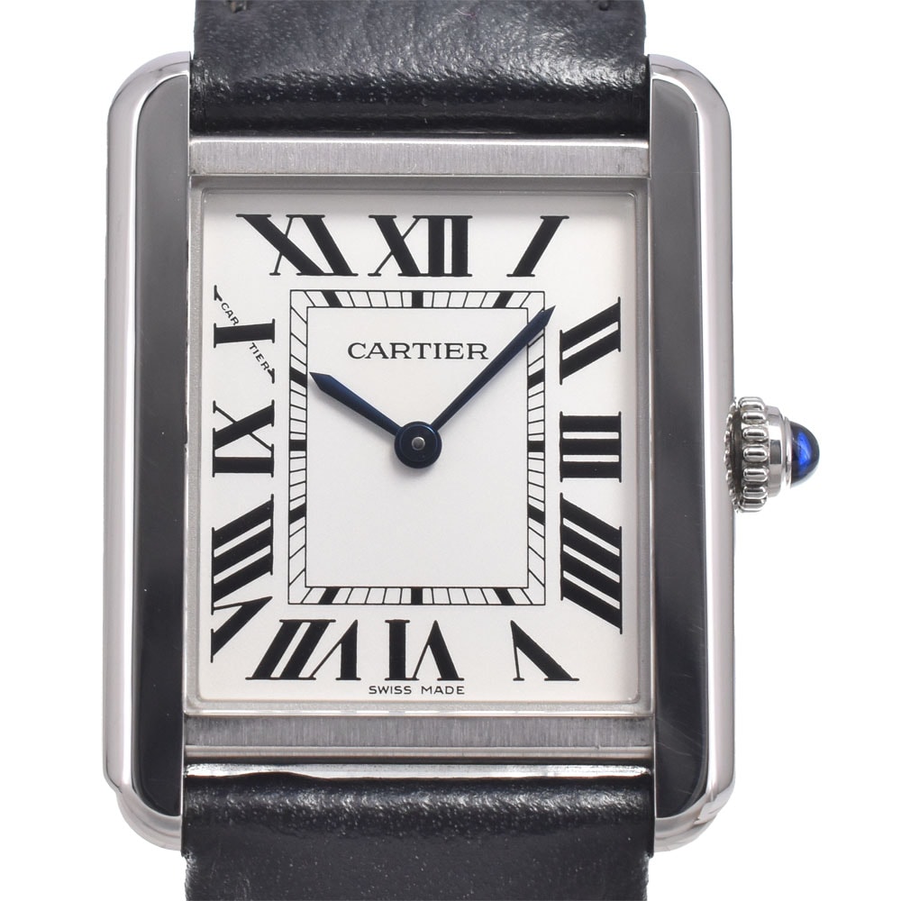 カルティエ CARTIER WSTA0030 タンクソロ シルバー クォーツ レディース 美品 保証書付き 腕時計 M#150952