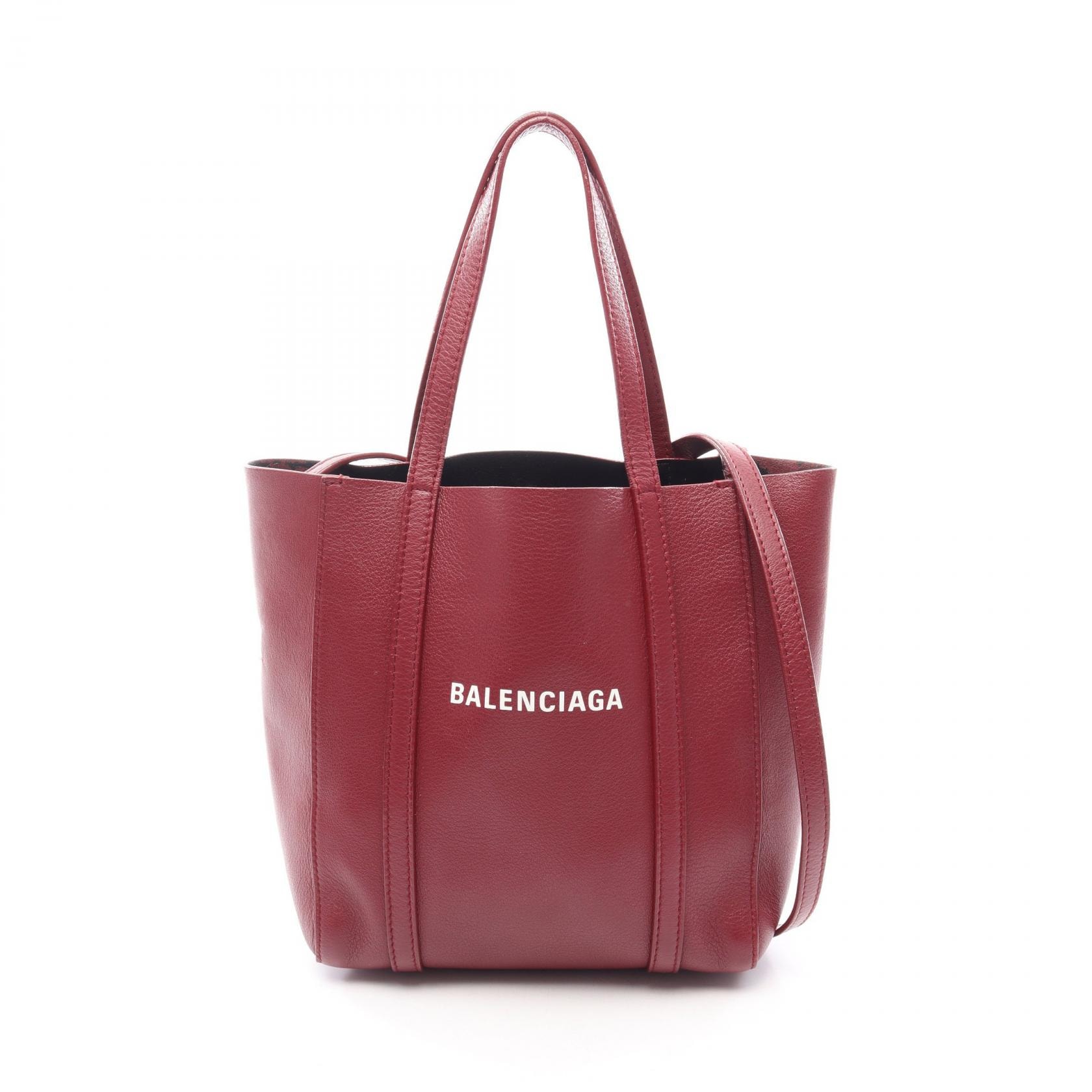 バレンシアガ BALENCIAGA EVERYDAY XXS エブリデイ 2WAY トートバッグ バッグ レザー レディース ボルドー系 551815 【中古】
