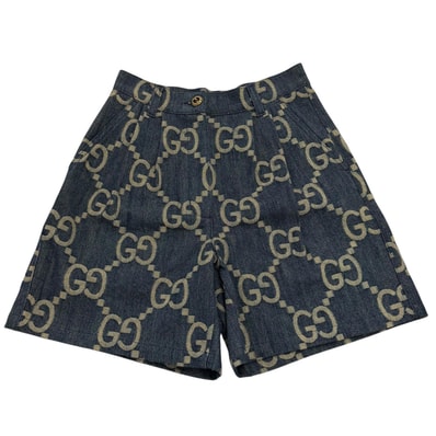 極美品 グッチ ショートパンツ インディゴ レディース 38 678807