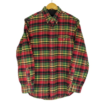 90S ボタンダウン チェック柄 フラップポケット L/S シャツ【1143554153590】