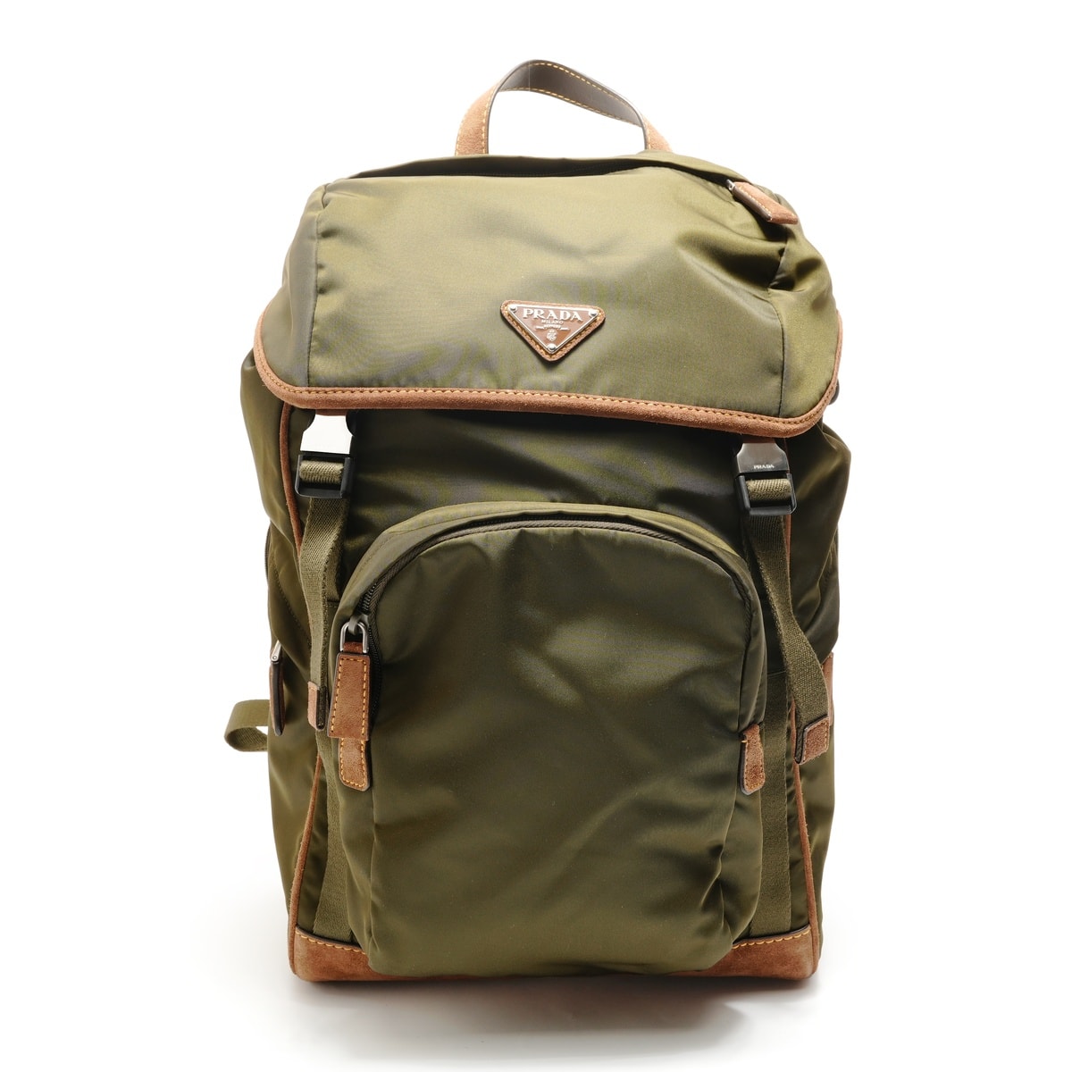 プラダ PRADA Re-Nylon バックル ロゴプレート リュック・デイパック【中古】