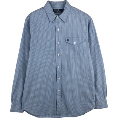古着 ラルフローレン Ralph Lauren POLO by Ralph Lauren 長袖 コットンストライプシャツ メンズM相当/eaa614975