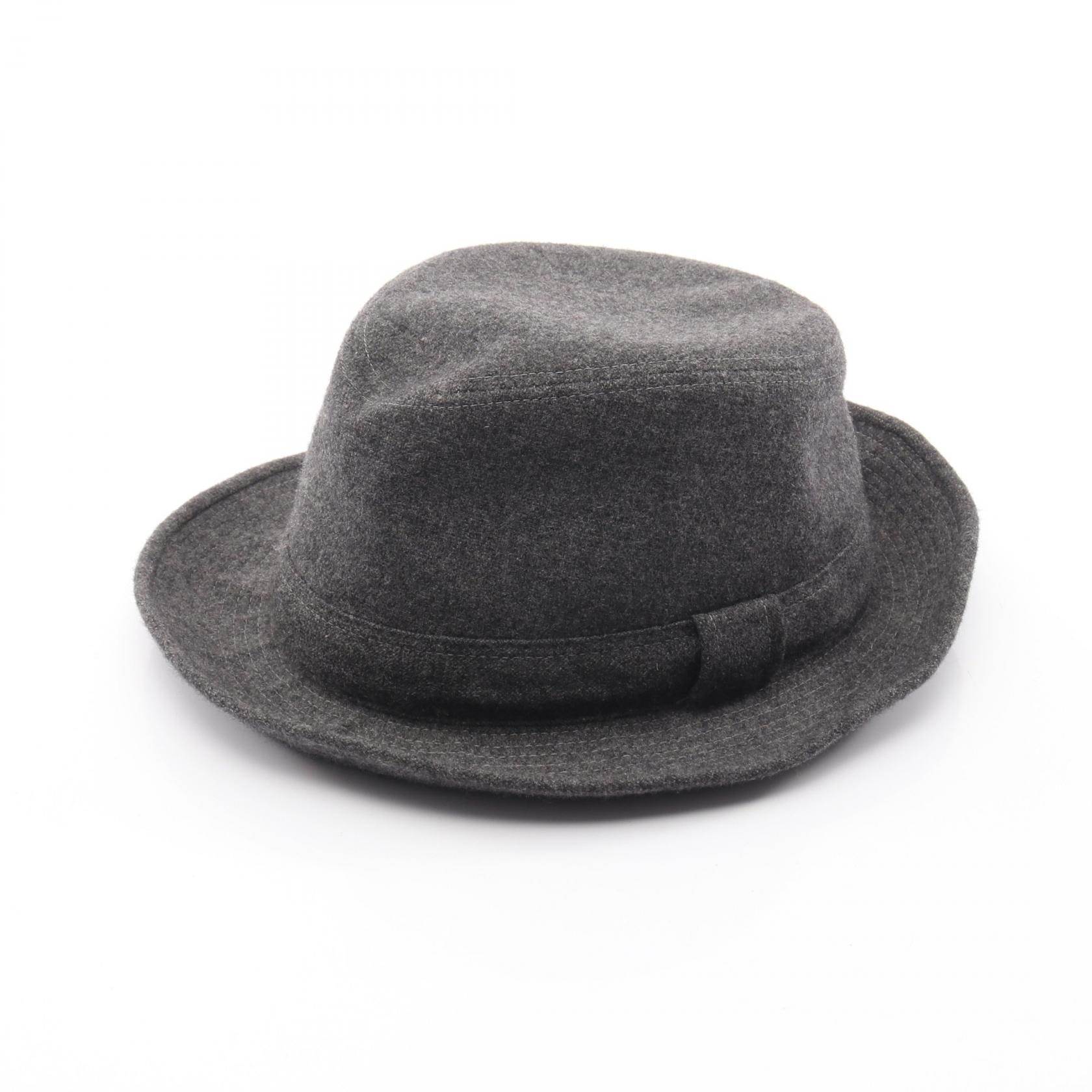 エルメス HERMES ハット 帽子 シルク カシミヤ シルク レディース グレー系 【中古】