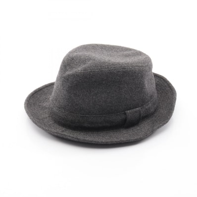 エルメス HERMES ハット 帽子 シルク カシミヤ シルク レディース グレー系 【中古】