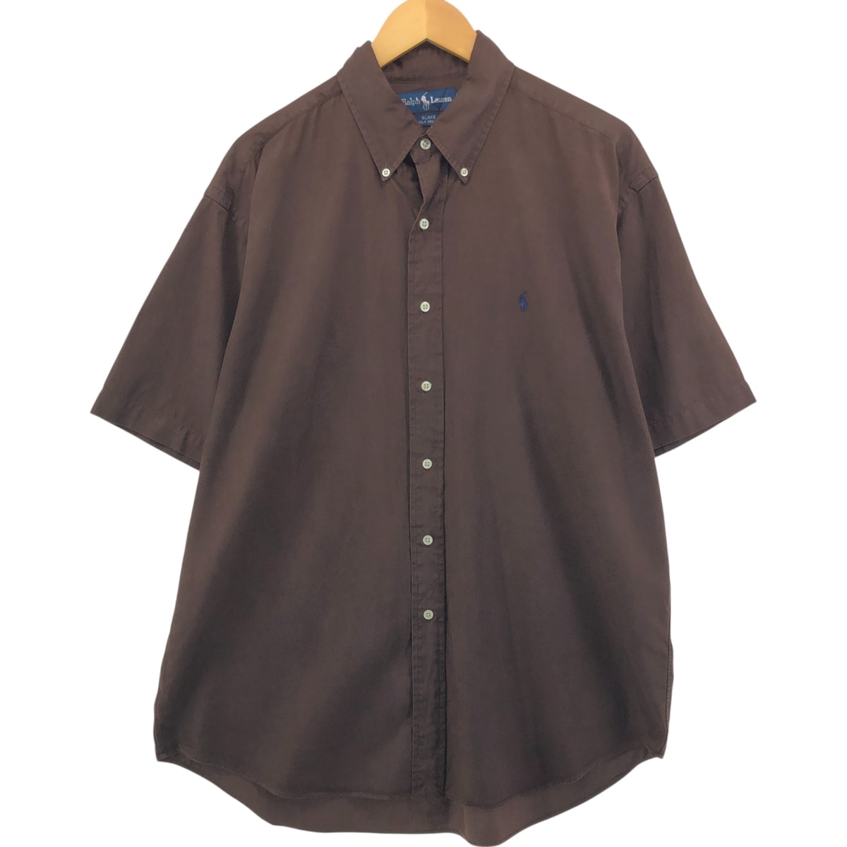 古着 ラルフローレン Ralph Lauren BLAKE ボタンダウン 半袖 シルクシャツ メンズL相当/eaa558387