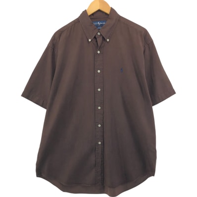 古着 ラルフローレン Ralph Lauren BLAKE ボタンダウン 半袖 シルクシャツ メンズL相当/eaa558387