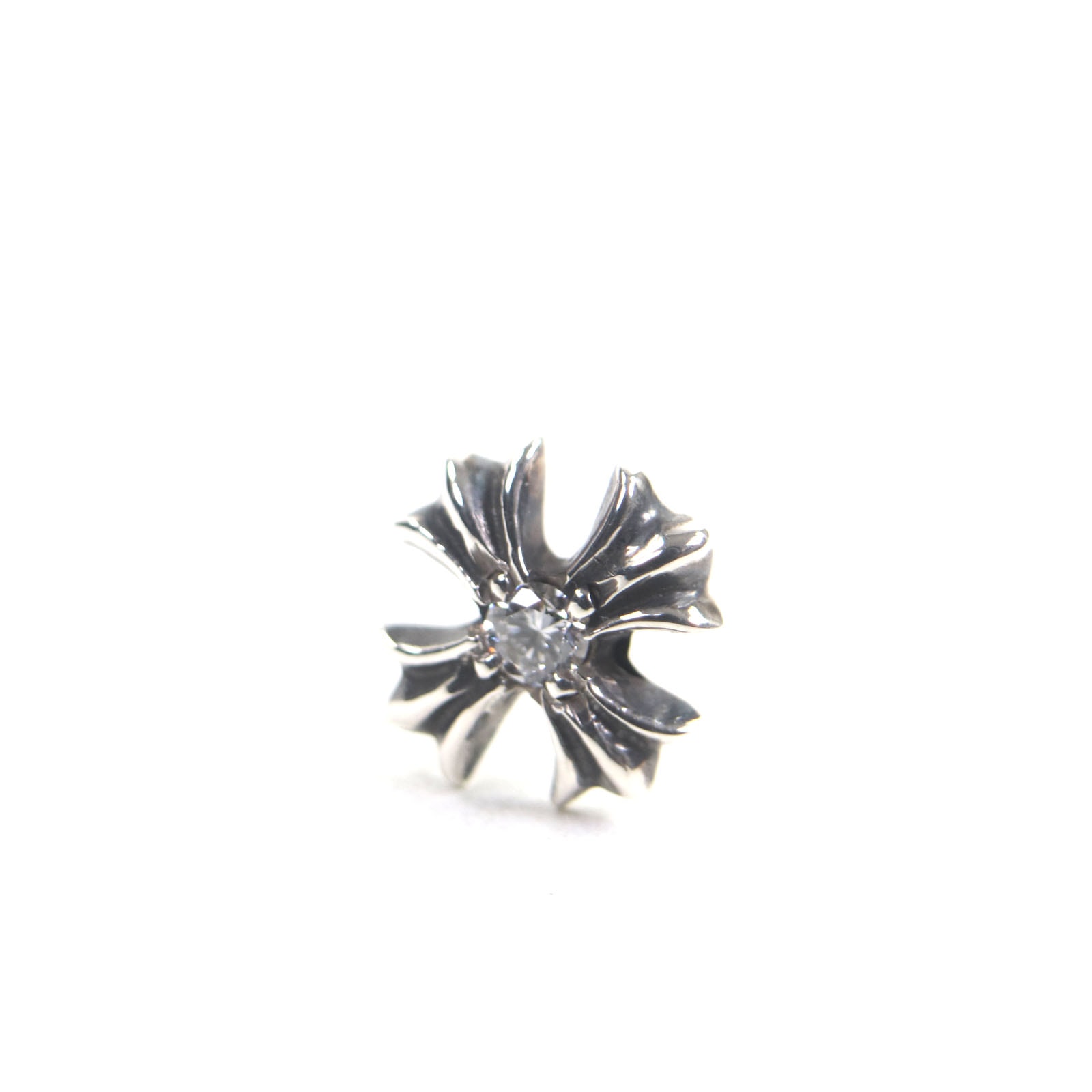 Chrome Hearts CH Plus Stud 1 Diamond Earring "Silver"