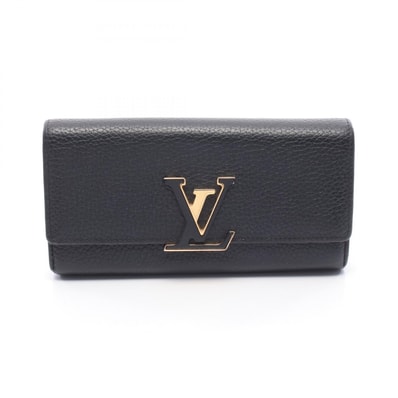 ルイ・ヴィトン LOUIS VUITTON ポルトフォイユ カプシーヌ トリヨン ノワール 二つ折り長財布 財布 レザー レディース ブラック系 M61248 【中古】