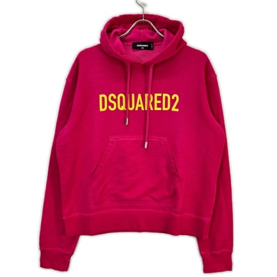 ディースクエアード S75GU0429 22年製 ピンク ロゴプリント パーカフーディ XXS