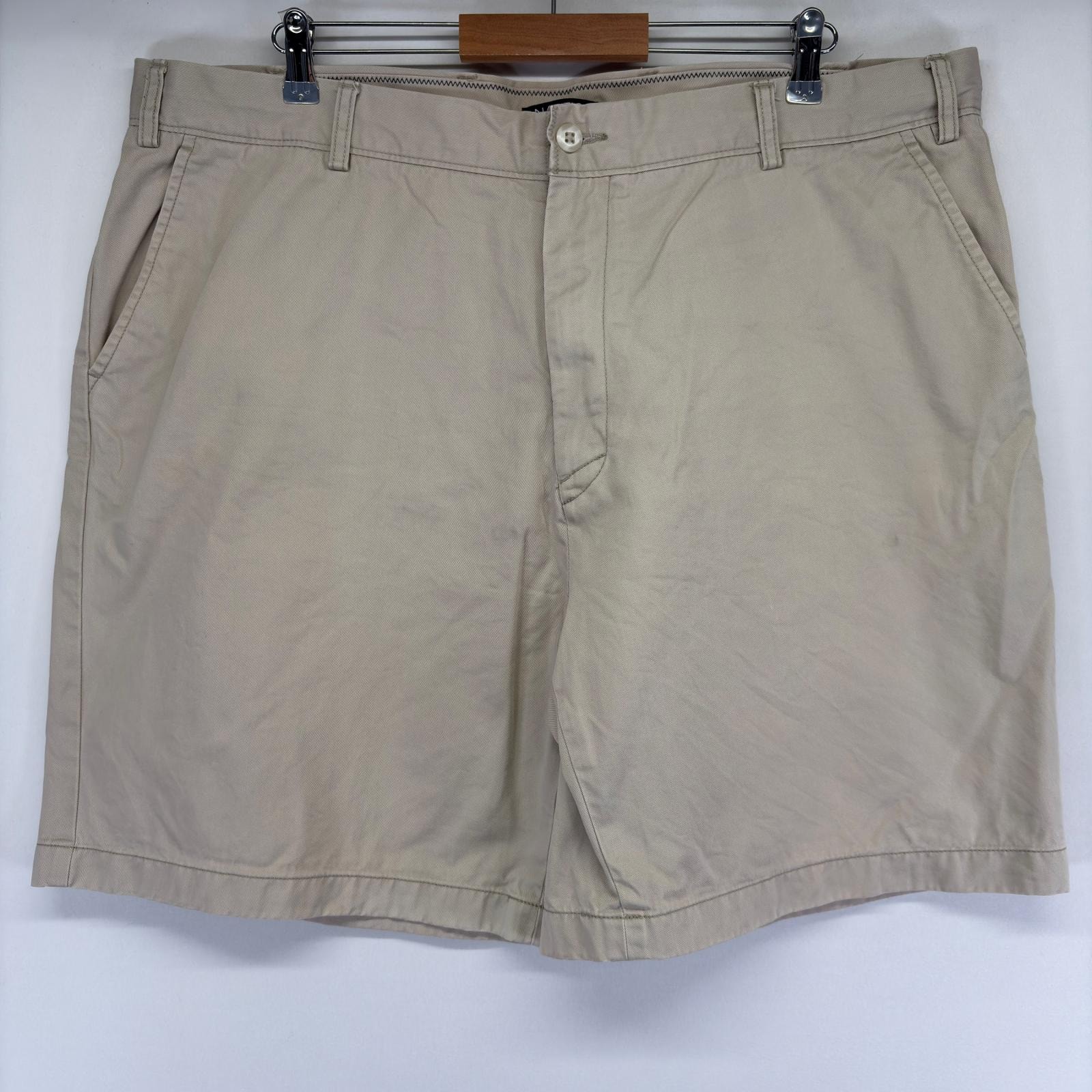 古着 ノーティカ NAUTICA パンツ チノパン ワンポイントロゴ 大きいサイズ ハーフパンツ ショートパンツ w44 ベージュ メンズ