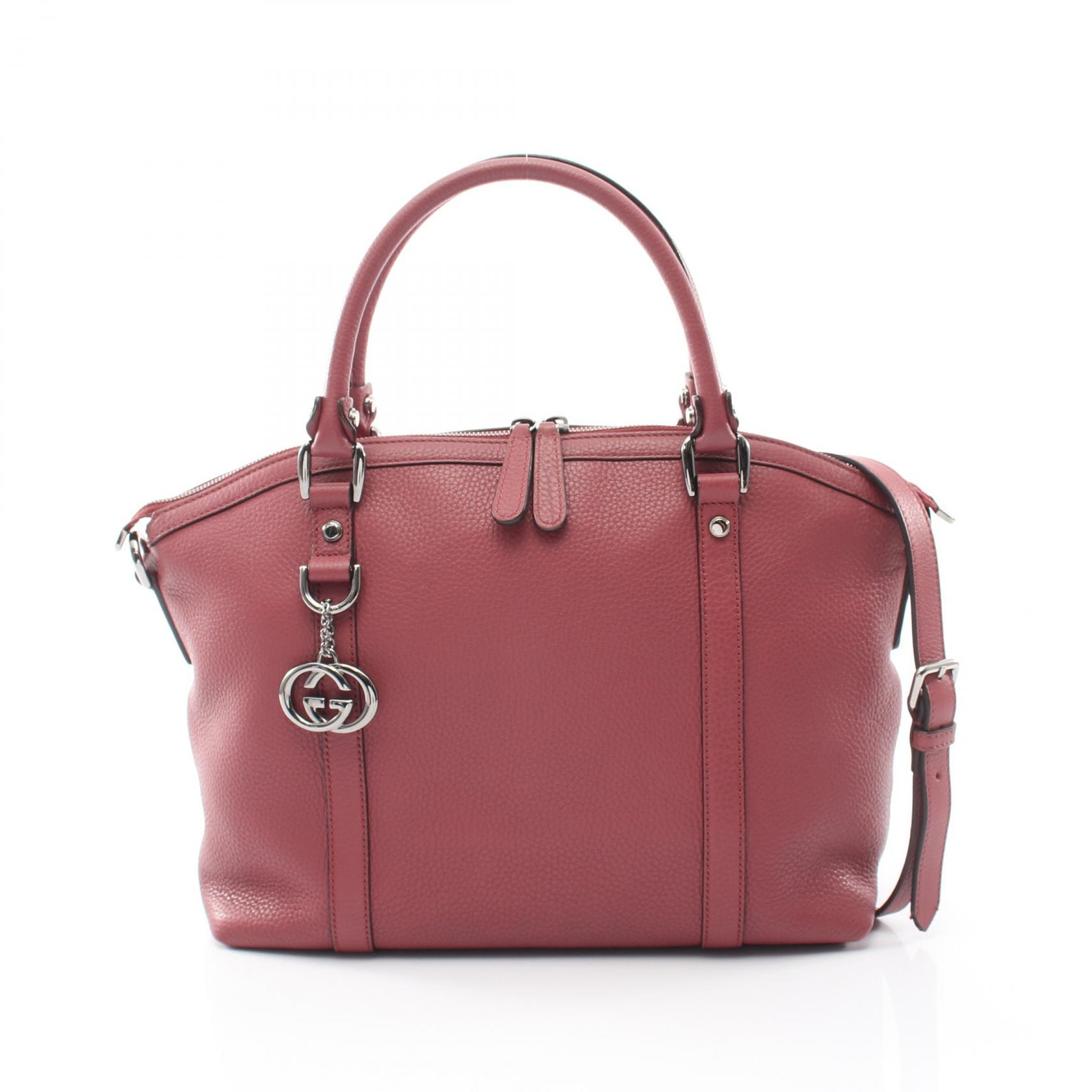 グッチ GUCCI インターロッキングG 2WAY トートバッグ バッグ レザー レディース ボルドー系 341503 【中古】