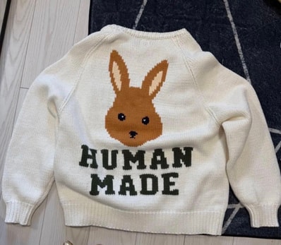 HUMAN MADE RABBIT RAGLAN KNIT SWEATER "White"