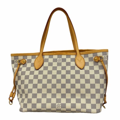 【6ke5497】ルイヴィトン トートバッグ ダミエ・アズール ネヴァーフルPM N51110 ホワイト【中古】レディース