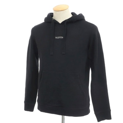 【中古】ヴァレンティノ VALENTINO ストレッチ コットン パーカー ブラック【サイズXS】【メンズ】