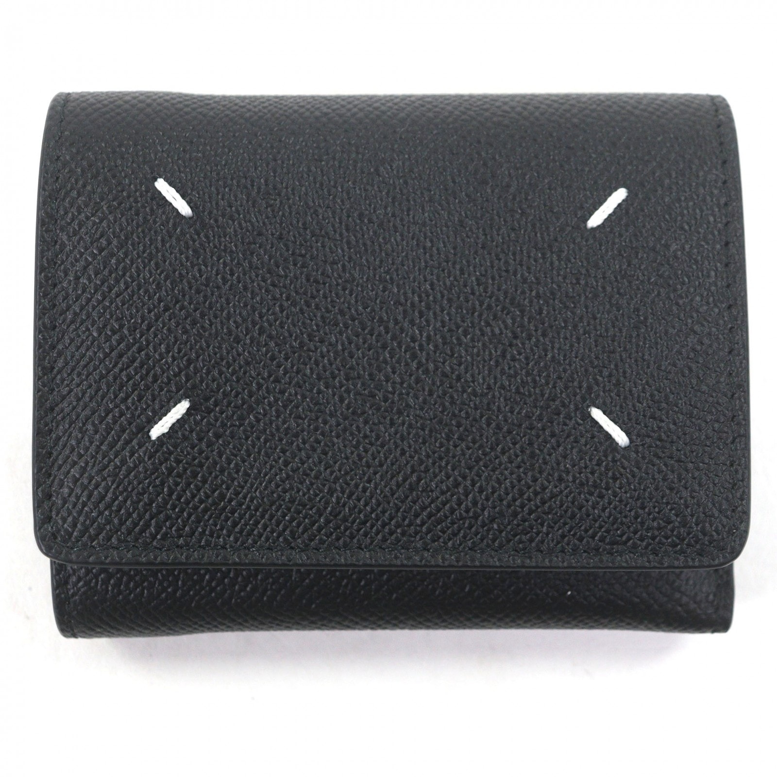 極美品 メゾンマルジェラ11 三つ折り財布 ブラック メンズ SA3UI0017