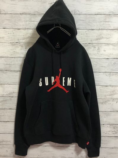 Supreme NIKE Air Jordan Hooded Sweatshirt "Black"