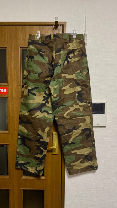 Supreme Jacquard Logos Double Knee Denim Painter Jean "Woodland Camo"