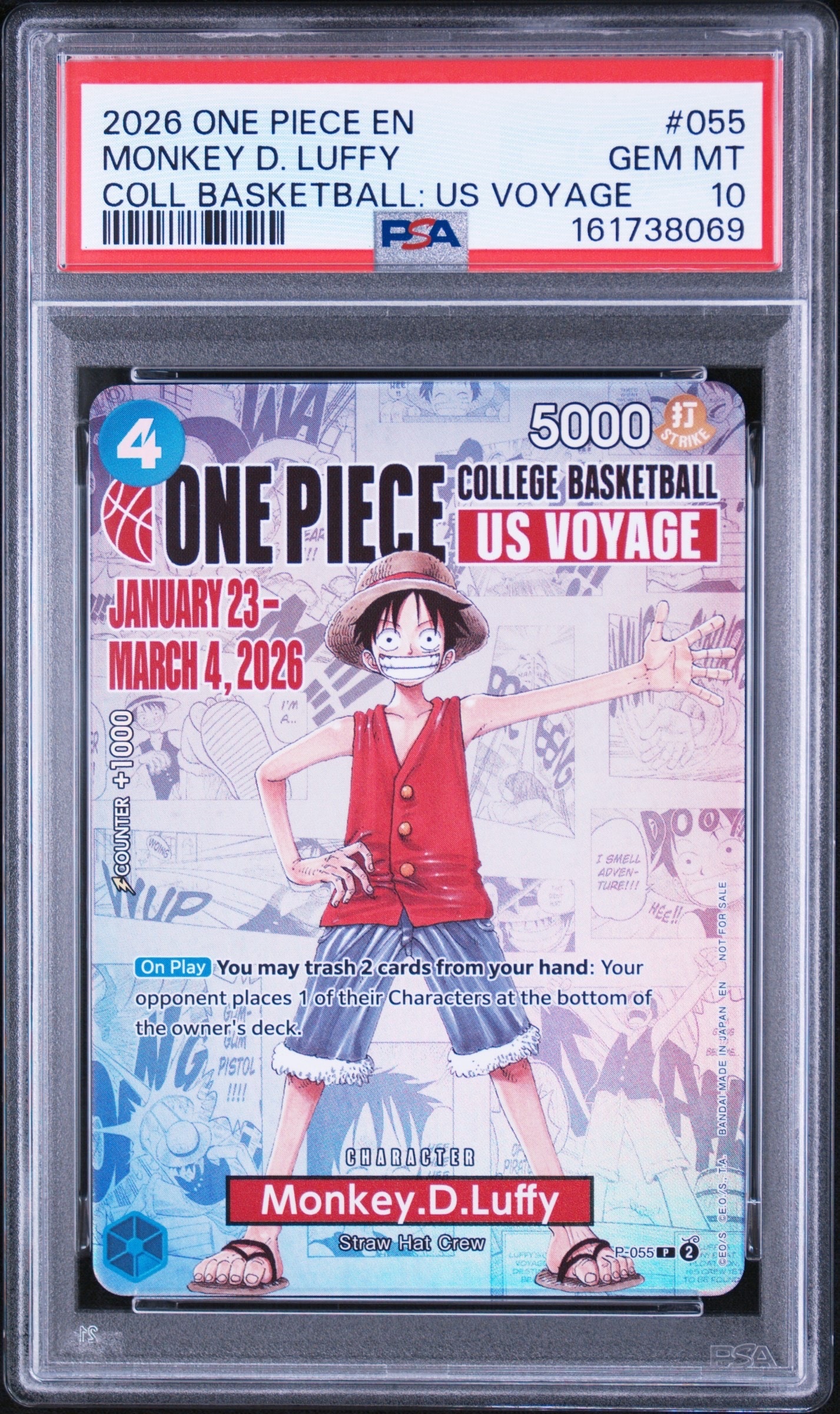 PSA10】モンキー・D・ルフィ：P (開封済) [P-055]【英語版