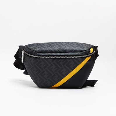 フェンディ FENDI ダイアゴナル ベルトバッグ ズッキーノ 7VA434 ショルダーバッグ【中古】