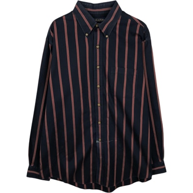 古着 ブルックスブラザーズ Brooks Brothers マルチストライプ 長袖 ボタンダウンストライプシャツ メンズL相当/eaa495567