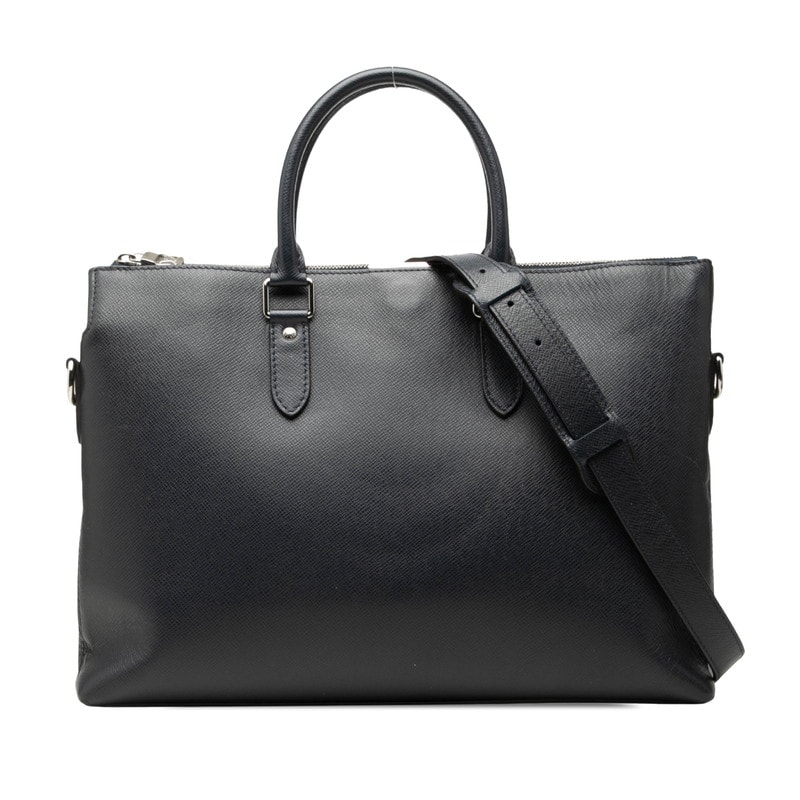 ルイ ヴィトン アントン ブリーフケース ビジネスバッグ ショルダーバッグ 2WAY M33417 ネイビー タイガレザー メンズ LOUIS VUITTON 中古
