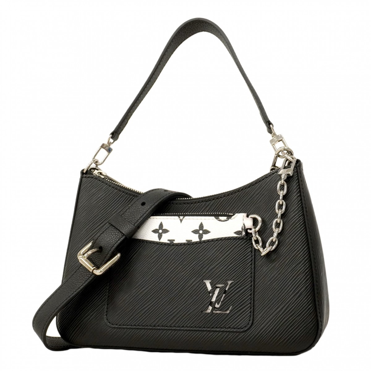 ★最終価格【6da0674】ルイヴィトン ハンドバッグ エピ モノグラム マレル M80689 ホワイト ノワール 2wayバッグ【中古】レディース