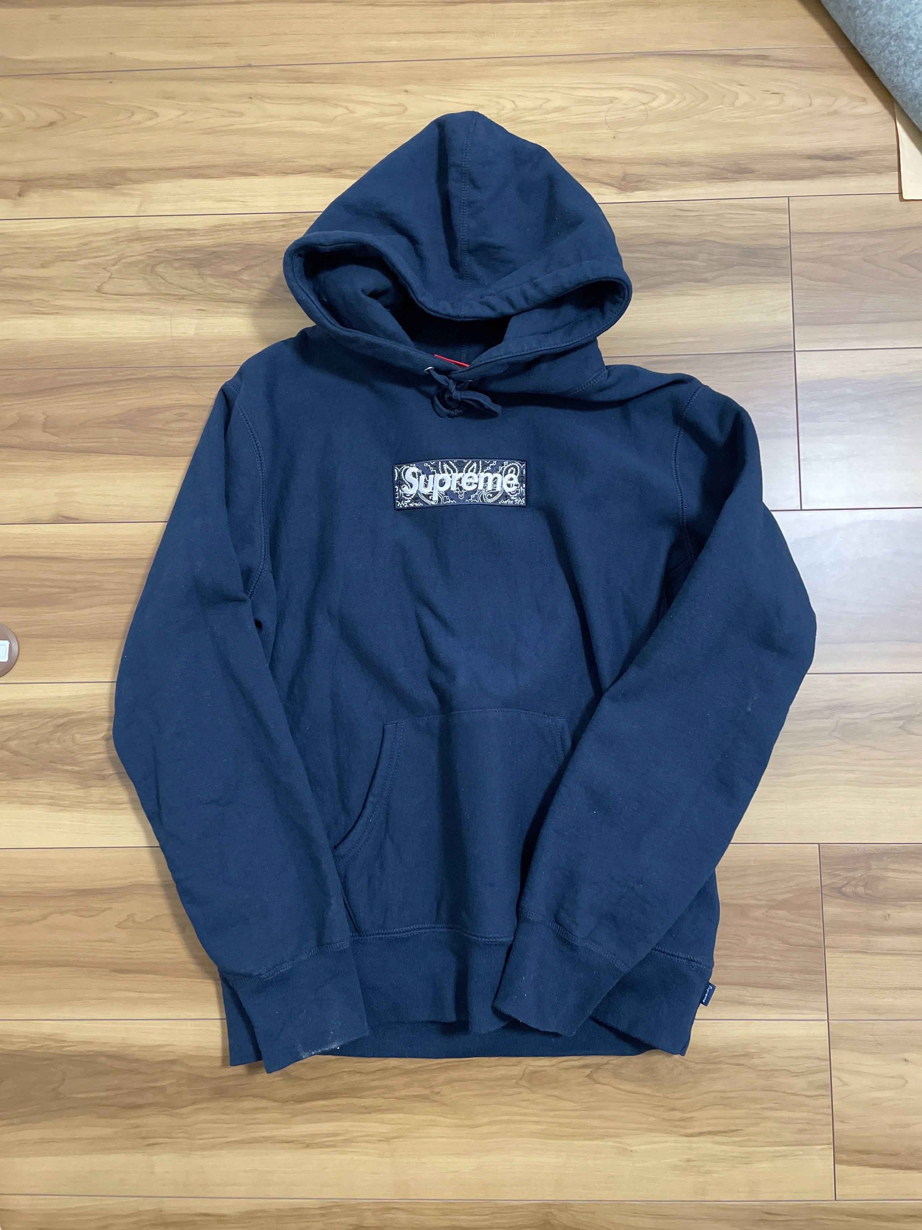 Supreme Bandana Box Logo Hooded Sweatshirt "Navy"