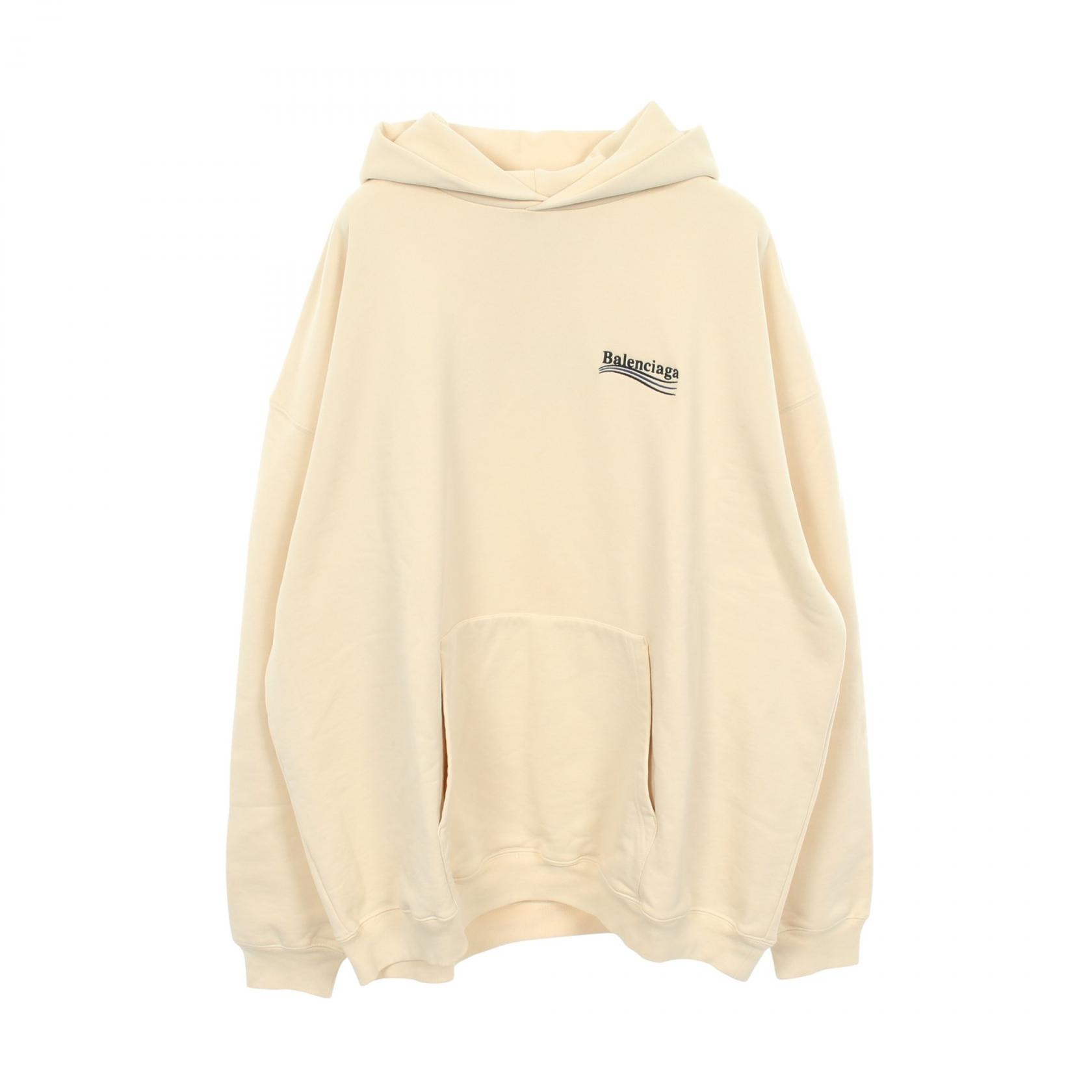 バレンシアガ BALENCIAGA ロゴ刺繍 パーカー 衣料品 トップス コットン メンズ アイボリー系 620793 【中古】