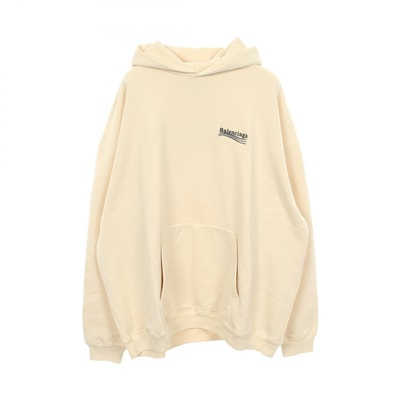 バレンシアガ BALENCIAGA ロゴ刺繍 パーカー 衣料品 トップス コットン メンズ アイボリー系 620793 【中古】