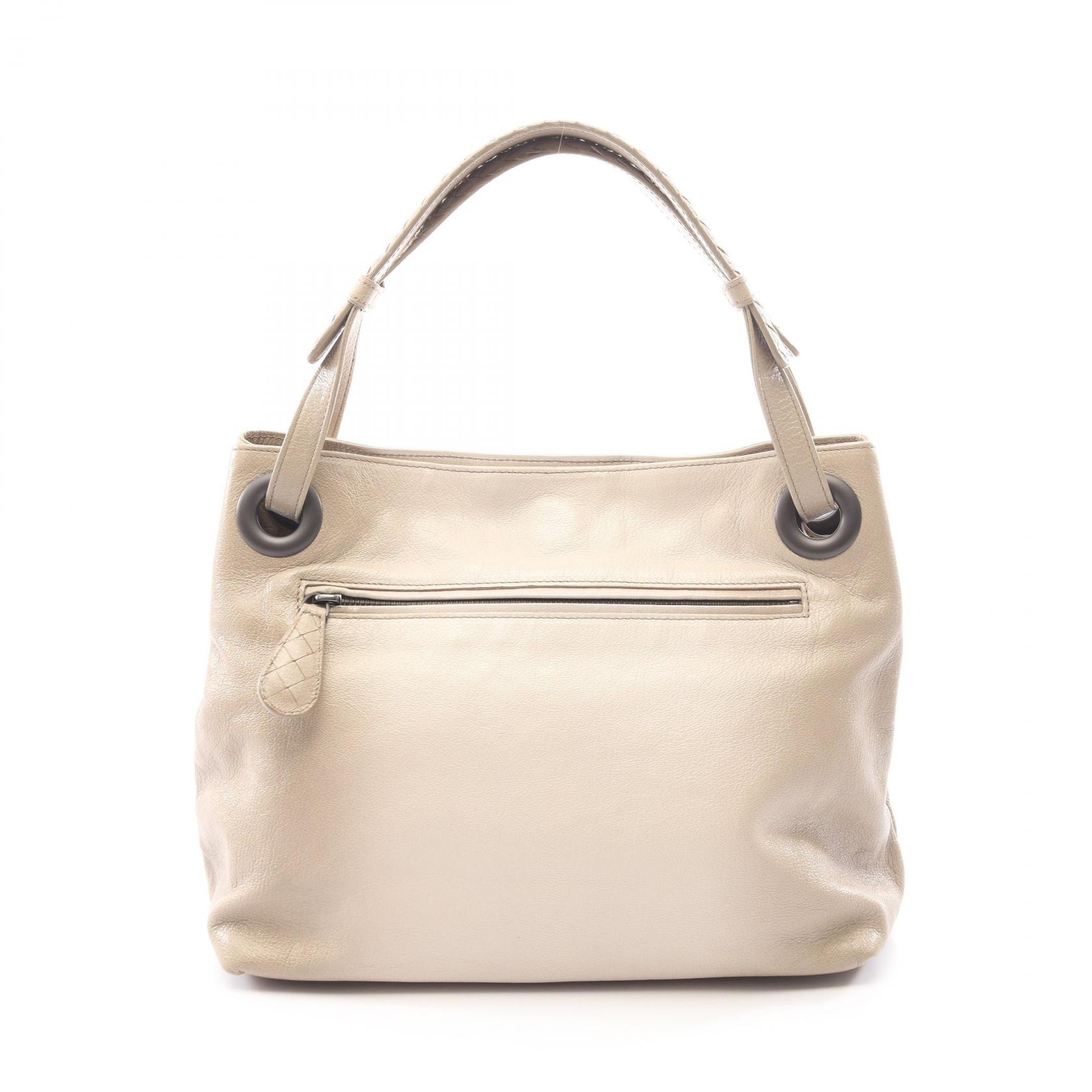 ボッテガヴェネタ BOTTEGA VENETA イントレチャート トートバッグ バッグ レザー レディース ベージュ系 【中古】