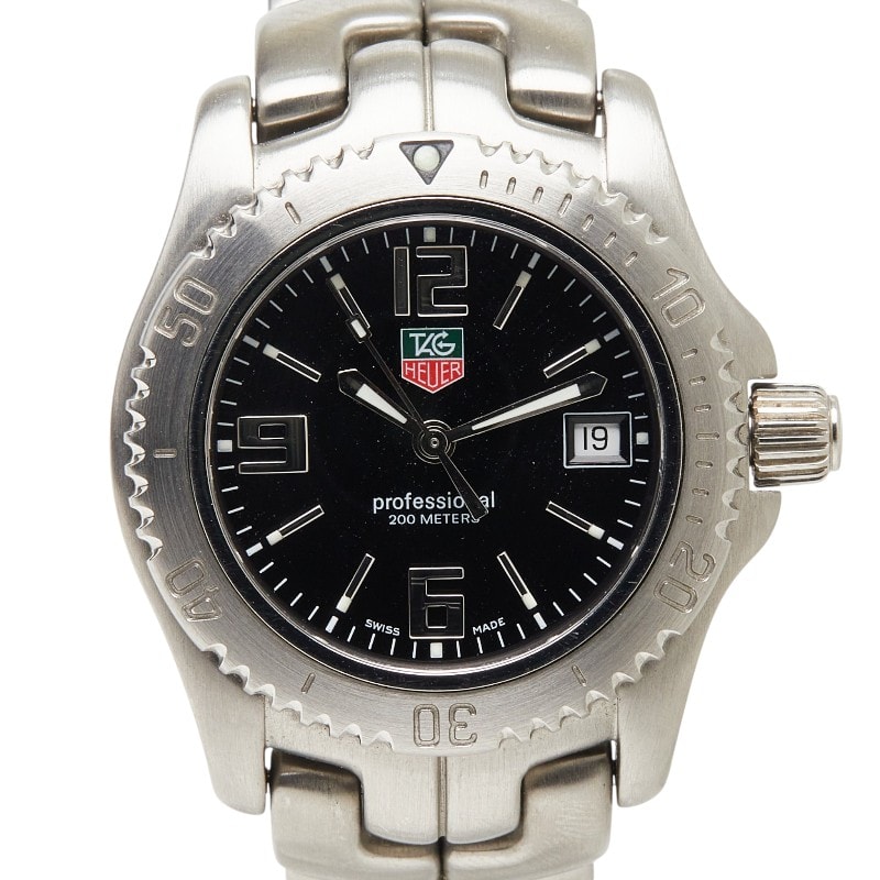 タグホイヤー リンク 腕時計 WT1310 クオーツ ブラック文字盤 ステンレススチール レディース TAG HEUER 【中古】