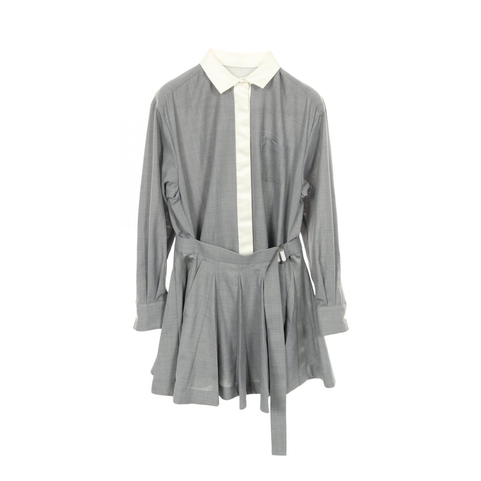 サカイ Sacai ワンピース 衣料品 トップス ウール ポリエステル レディース グレー系 / ホワイト系 22-06036 【中古】