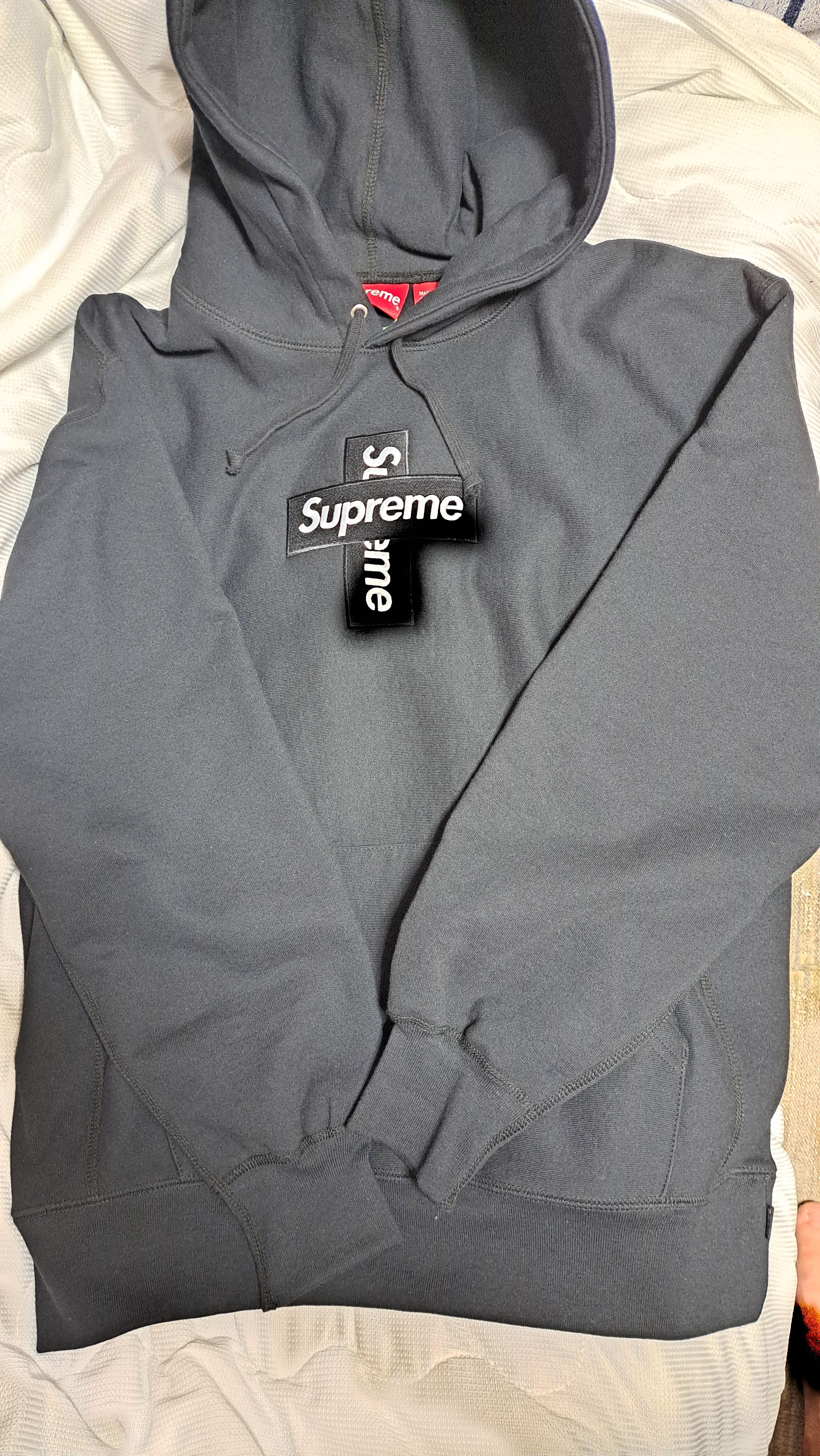 Supreme Cross Box Logo Hooded Sweatshirt "Black"