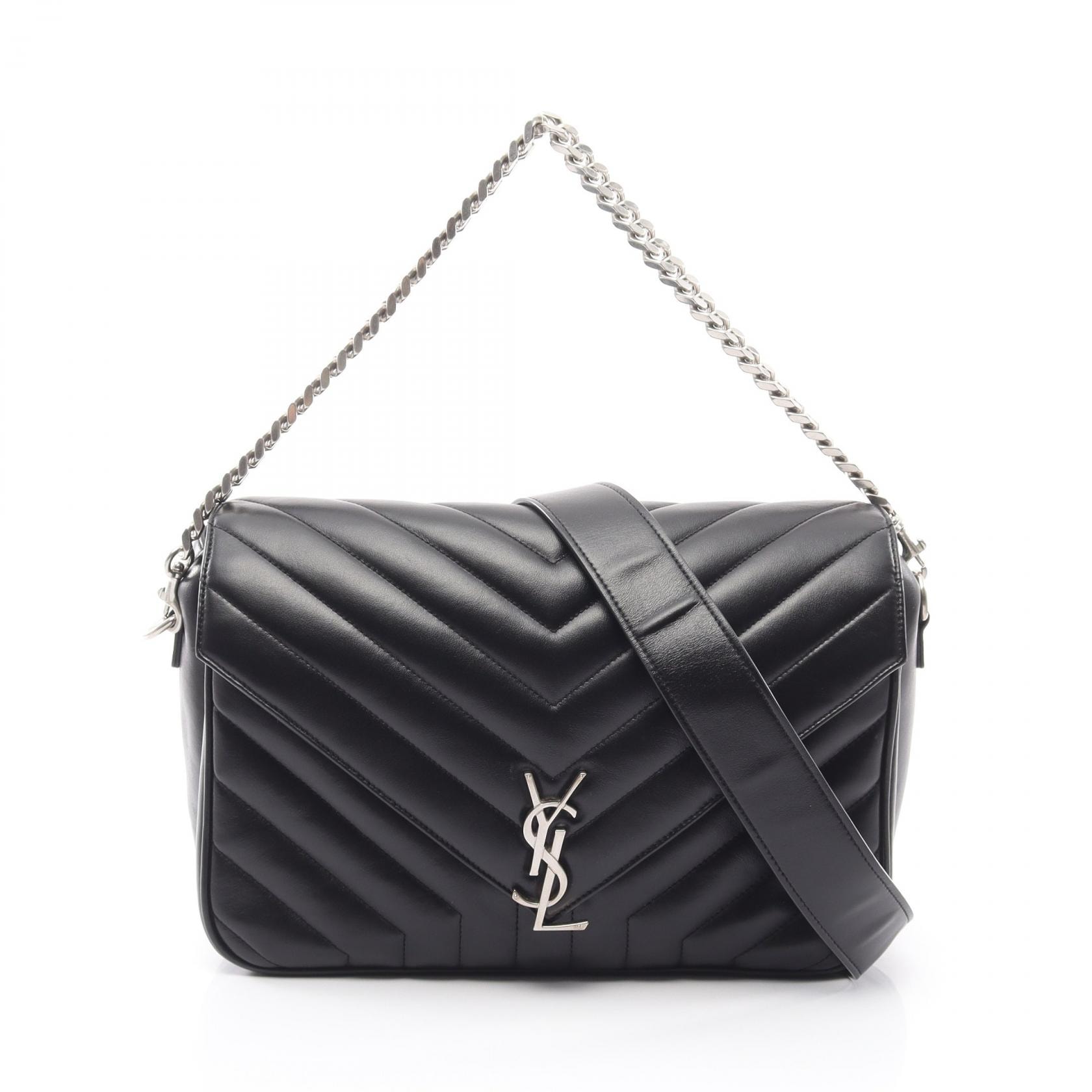 サンローランパリ SAINT LAURENT PARIS カサンドラ 2WAY ハンドバッグ バッグ レザー レディース ブラック系 454325 【中古】