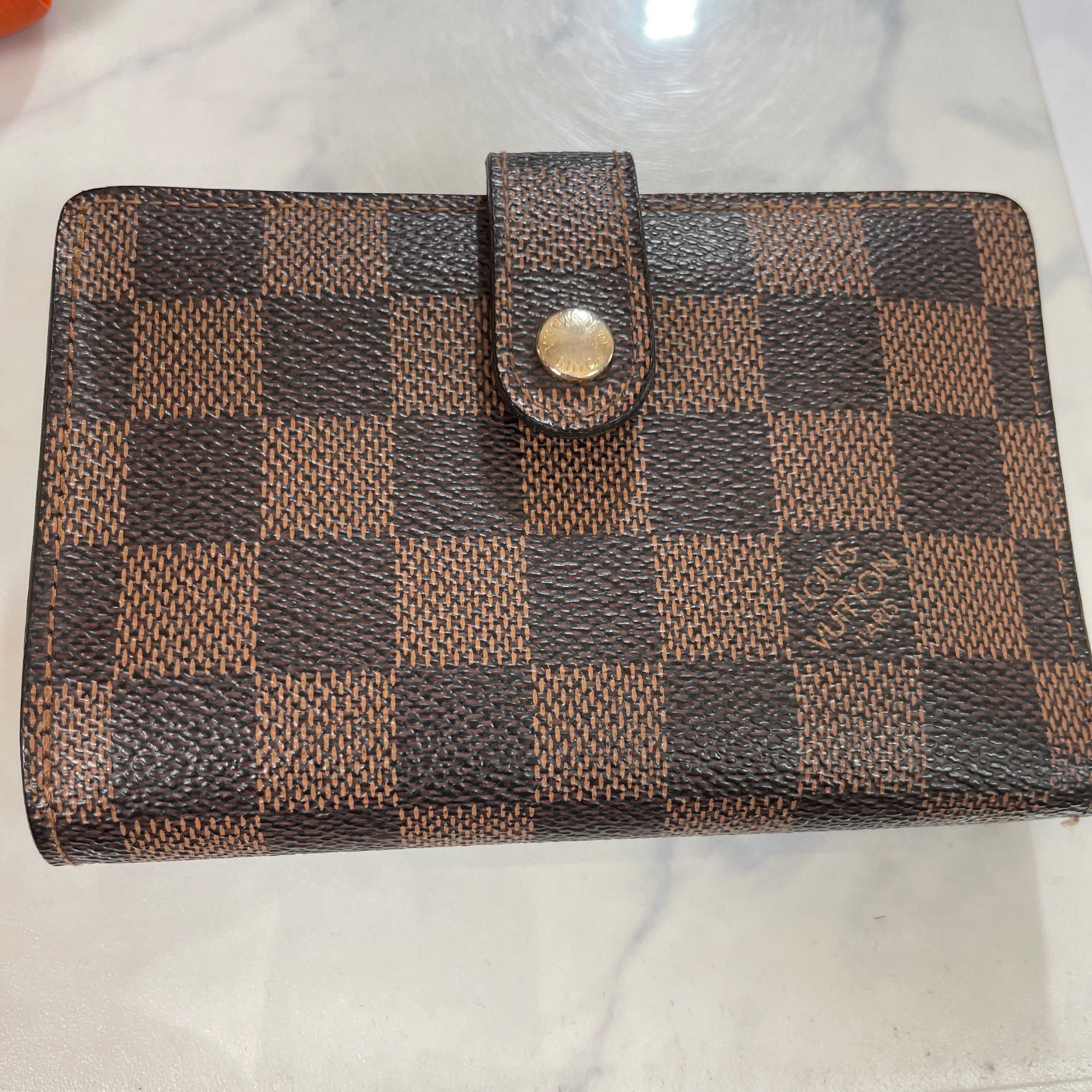 ダミエ がま口二つ折り財布