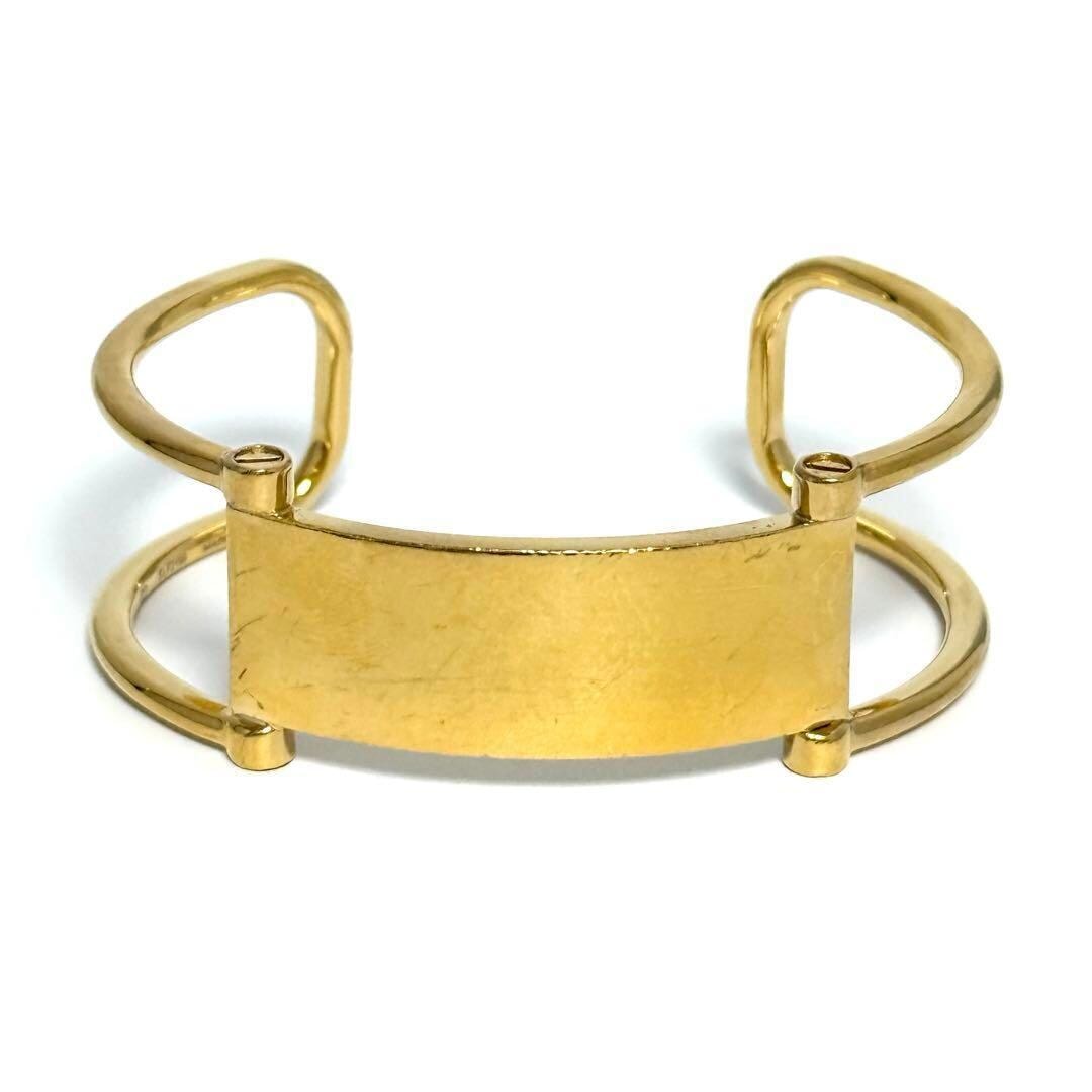 【16cm】セリーヌ レディース プレート メタル バングル ブレスレット